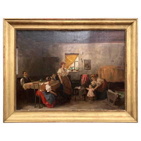 19th Century Hungarian Signed Oil Painting in Gilt Frame 1897 (1 of 11)