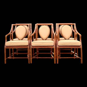 Chic Set of 6 Vintage Rattan Dining Chairs McGuire Style (1 of 7)