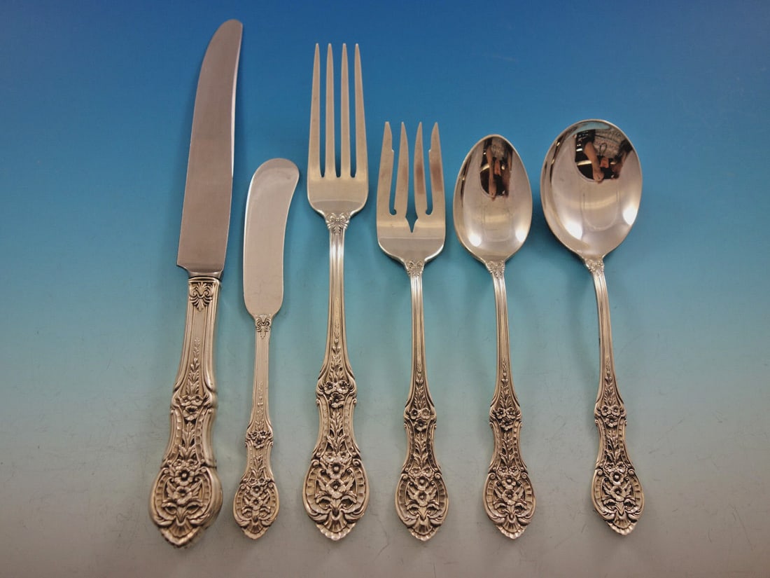 International Silver Springtime 36-Piece Sterling Silver Flatware Set with Storage Chest: International Silver Springtime 36-Piece Sterling Silver Flatware Set with Storage Chest Elevate your dining experience with the Springtime Sterling Silver Flatware Set from International Silver. This