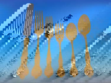 Alvin Majestic Gold Sterling Silver Flatware Set 72pcs Service for 12 Art Nouveau (1 of 5)