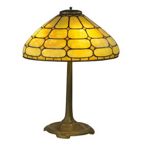 Tiffany Studios Colonial Table Lamp 21.5in Tall Antique Glass Orange (1 of 11)