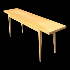 Mid-Century Modern Dunbar Flip Top Dining Table Wood Khaki 72" (1 of 10)