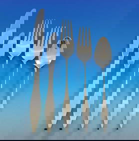 Reed & Barton Lark Sterling Silver Flatware Set for 8 50 Pieces Mid-Century Modern (1 of 10)