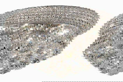 Primo 12 Inch K9 Crystal Flush Mount Light 4 Bulb Chrome Modern (1 of 2)