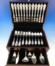 Wallace Grande Baroque Sterling Silver Flatware Set 54 Pcs Service for 12 (1 of 8)