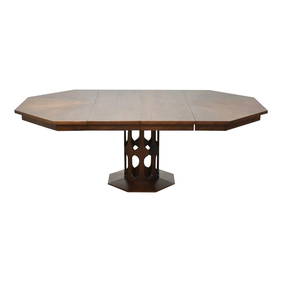 Harvey Probber Mid-Century Walnut Octagonal Dining Table 79.5" (1 of 5)