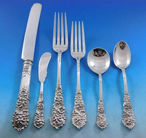 Reed & Barton Trajan Sterling Silver Flatware Set 39 pcs Rococo Design (1 of 9)