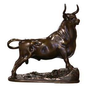 19th Century French Bronze Bull Sculpture by G. Gardet 14x13x5.5 in (1 of 13)