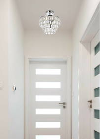 Mila Modern 3-Light Chrome Flush Mount Chandelier with Crystal Drops (1 of 9)