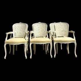 Elegant Vintage Regency Cane Back Dining Chairs Set of 6 (1 of 7)