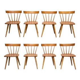 Set of 8 Mid Century Paul McCobb Maple Dining Chairs 17" Seat Height (1 of 6)