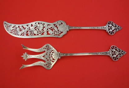 French Sterling Silver 2-Piece Fish Serving Set 11 5/8 Art Nouveau (1 of 2)