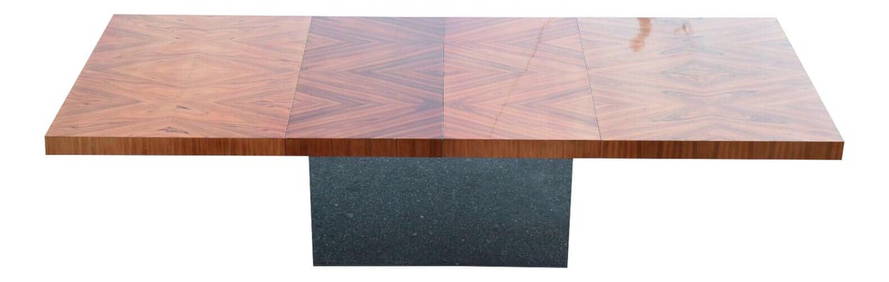 Milo Baughman Rosewood Dining Table with Chrome Base 66" Extends to 110" (1 of 9)