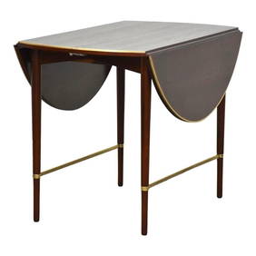 Mid-Century Modern Paul McCobb Mahogany Brass Dining Table 47.25" Extended (1 of 9)