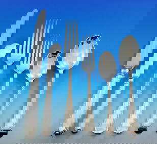 C.J. Vander Feather Edge Sterling Silver Flatware Set 76 Pcs for 12 Service (1 of 8)