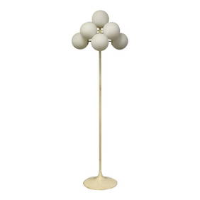 1970s Max Bill White Glass Globe Floor Lamp 62" Tall (1 of 8)