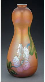 Rare Tiffany Studios Acid-Etched Cameo Vase 10.25 x 4 Americana Style (1 of 3)