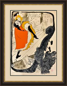 Henri de Toulouse-Lautrec Jane Avril Lithograph Custom Framed 36 x 47 (1 of 5)