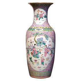 Antique 23" Chinese Famille Rose Porcelain Vase circa 1920 (1 of 9)