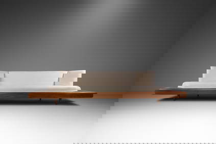 Adrian Pearsall Model 2006-S Sofa in Walnut & White Knoll Boucle 120" Mid-Century Modern (1 of 10)