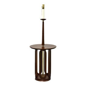 1960s Mid-Century Modern Walnut Floor Lamp with Brass Accents 47" Tall (1 of 7)