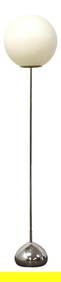 Mid-Century Modern Chrome Floor Lamp with White Globe 55" Tall (1 of 9)