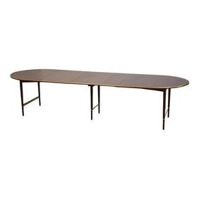 Paul McCobb Connoisseur Oval Dining Table Mahogany Brass 128.25" (1 of 9)