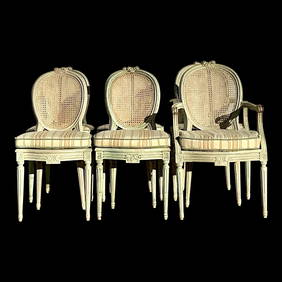 Elegant Set of 6 Vintage Regency French Cane Back Chairs (1 of 10)