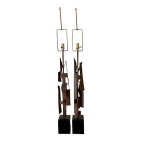 Vintage Mid-Century Brutalist Lamps - a Pair (1 of 9)