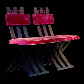 Mid-Century Modern Harvey Probber Moorish Chairs Set of 2 Velvet Ebony (1 of 8)