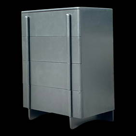 Mid-Century Modern Charcoal Lacquer Chest of Drawers (1 of 8)