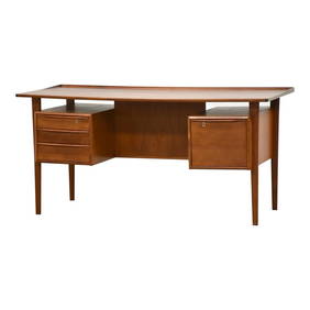 Peter Lovig Nielsen Teak Floating Desk Mid-Century Modern 60.75" W (1 of 9)