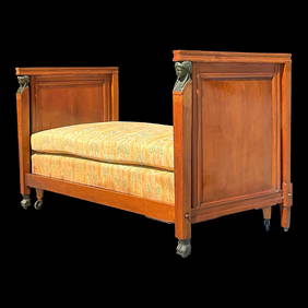 19th Century Austrian Walnut Biedermeier Trundle Bed Vintage Boho Style (1 of 10)
