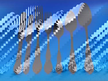 Wood & Hughes Old Vineyard Sterling Silver Flatware Set 88 pcs Rare 1850-1899 (1 of 9)