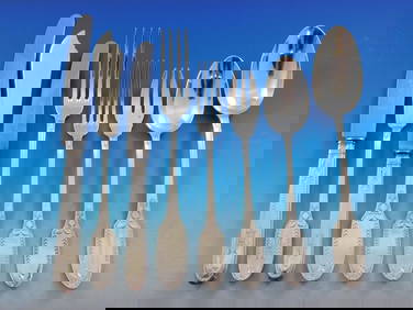 Puiforcat Empire Sterling Silver Flatware Set 99 pcs Swan Motif France (1 of 9)