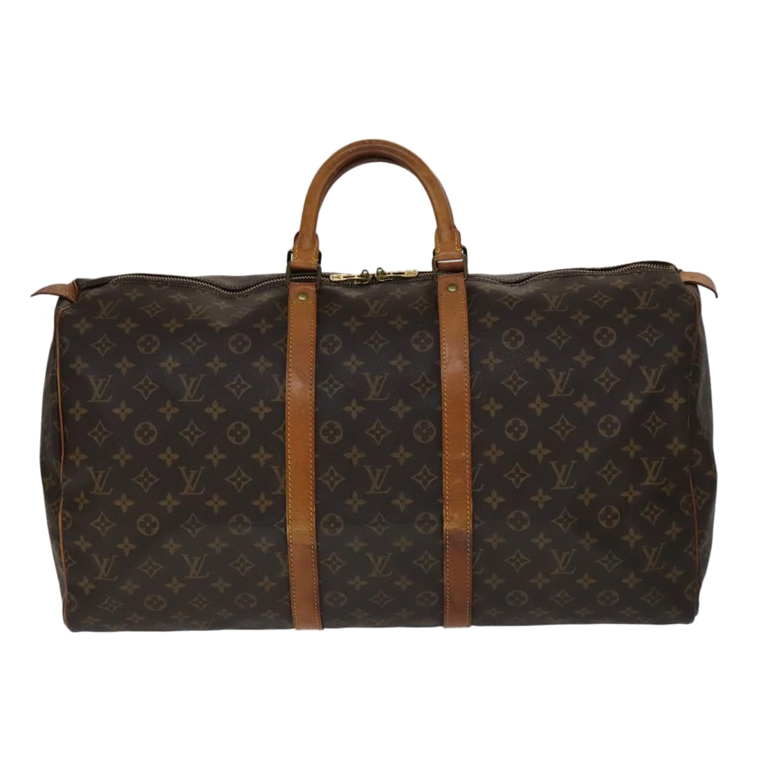 Louis Vuitton Keepall 55 Leather Travel Bag Brown France: Louis Vuitton Keepall 55 Leather Travel Bag Brown France The Louis Vuitton Keepall 55 is a classic travel bag, expertly crafted from high-quality leather in a timeless brown color. Its spacious interi