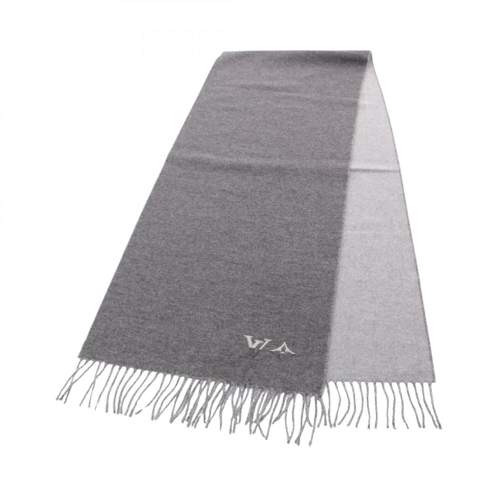 Louis Vuitton M92777 Men's Cashmere Dual Scarf Gray 1.94m x 36cm: Louis Vuitton M92777 Men's Cashmere Dual Scarf Gray 1.94m x 36cm Elevate your style with this elegant Louis Vuitton Dual Scarf, expertly crafted from luxurious cashmere. This stole for men features a