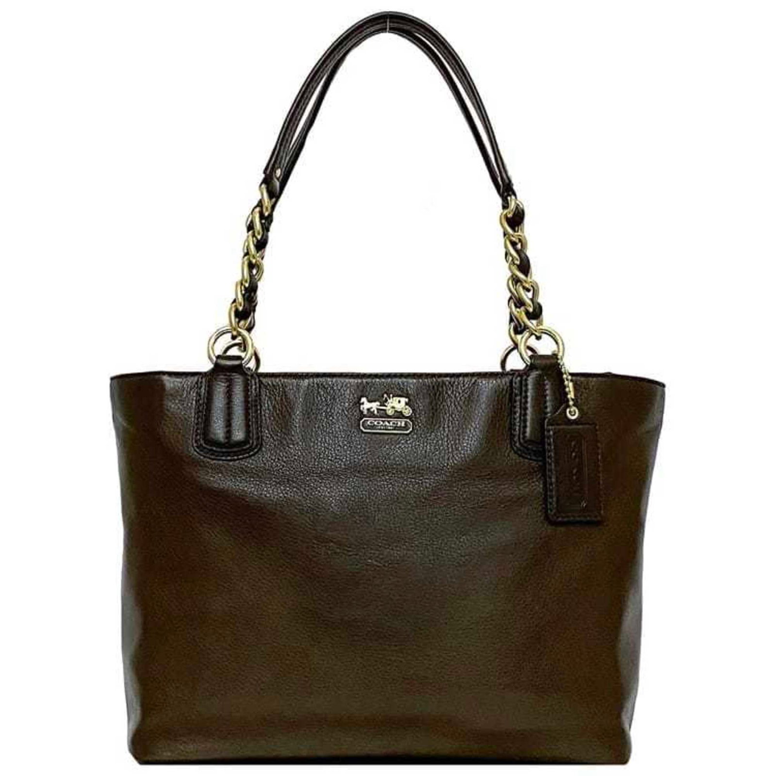 Coach Brown Leather Tote Bag EC-22297 for Women: Coach Brown Leather Tote Bag EC-22297 for Women This elegant Coach Tote Bag is a perfect blend of style and functionality. Crafted from high-quality leather in a rich brown hue, this tote is designed 