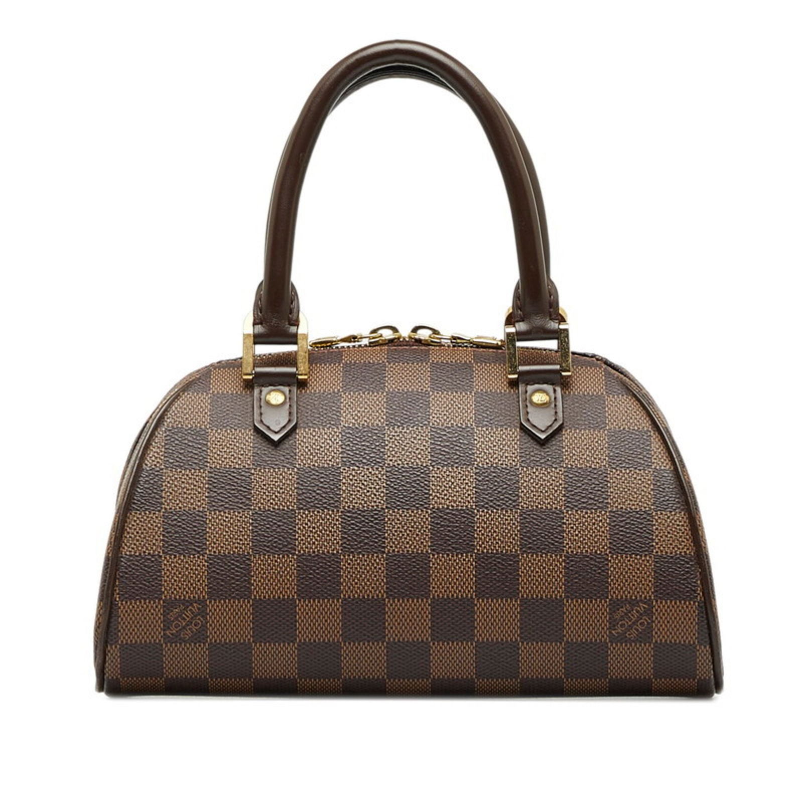 Louis Vuitton Damier Rivera Mini Handbag N41436 Brown PVC Leather: Louis Vuitton Damier Rivera Mini Handbag N41436 Brown PVC Leather This chic Louis Vuitton Damier Rivera Mini Handbag is expertly crafted from durable PVC leather in a classic brown color. Designed for