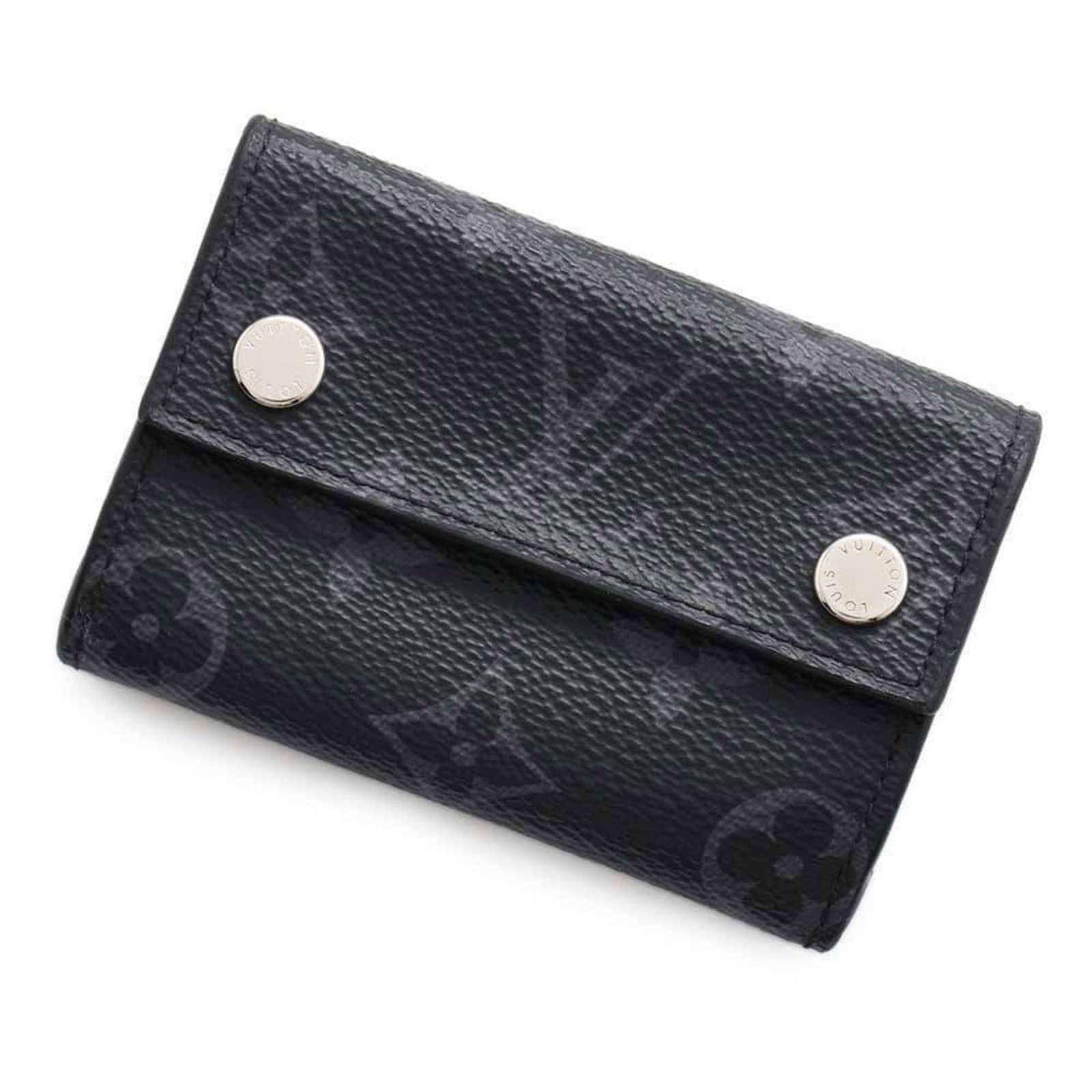 Louis Vuitton Monogram Eclipse Tri-fold Wallet Compact Black M67630: Louis Vuitton Monogram Eclipse Tri-fold Wallet Compact Black M67630 This sophisticated Louis Vuitton Tri-fold Wallet showcases the iconic Monogram Eclipse pattern in a sleek black color. Designed for 