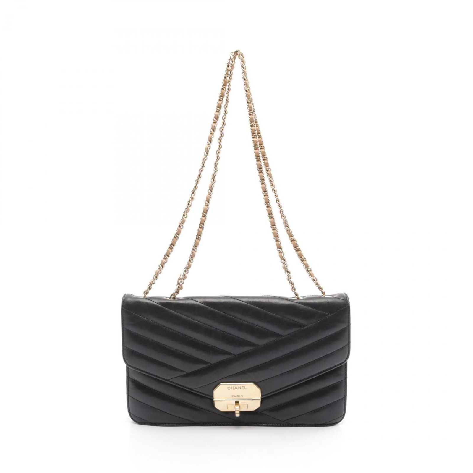 CHANEL 2.55 Mademoiselle Black Lambskin Shoulder Bag 6.1 x 10.23 x 1.96: CHANEL 2.55 Mademoiselle Black Lambskin Shoulder Bag 6.1 x 10.23 x 1.96 Elevate your style with this iconic CHANEL 2.55 Mademoiselle Shoulder Bag. Crafted from luxurious lambskin leather, this black b
