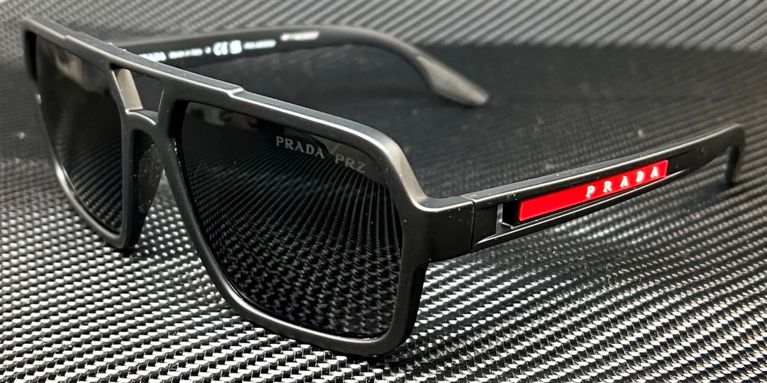 PRADA LINEA ROSSA PS 01XS Black Polarized Men's Sunglasses UV400 59mm: PRADA LINEA ROSSA PS 01XS Black Polarized Men's Sunglasses UV400 59mm Introducing the PRADA LINEA ROSSA PS 01XS DG002G Sunglasses, designed for the modern man who values style and functionality. These