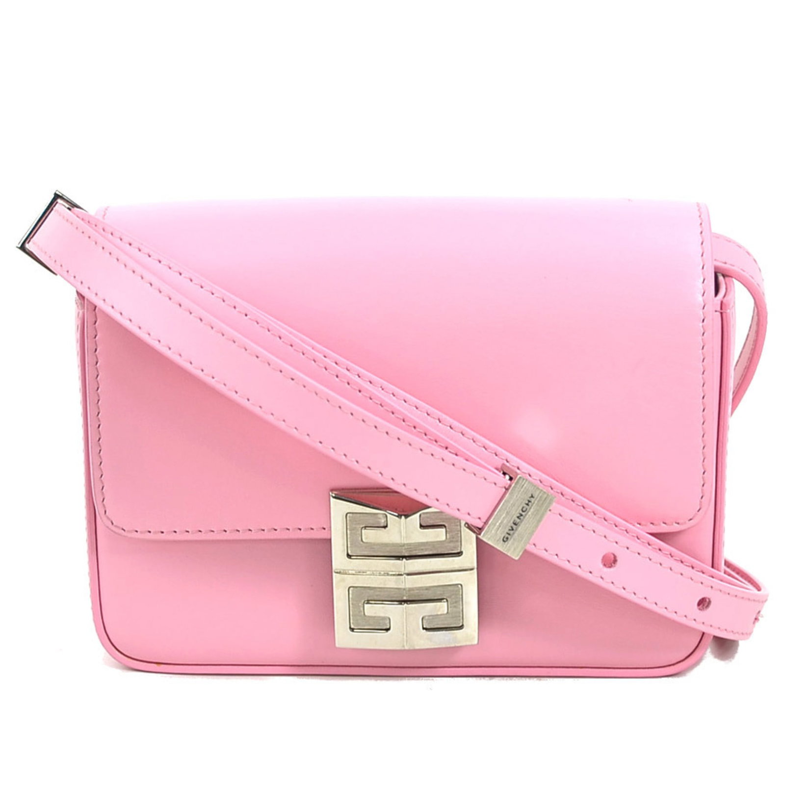 Givenchy Pink Leather Shoulder Bag 16cm x 21cm x 10cm: Givenchy Pink Leather Shoulder Bag 16cm x 21cm x 10cm This stylish Givenchy shoulder bag is crafted from high-quality leather in a vibrant pink hue, making it a perfect accessory for any fashionable w