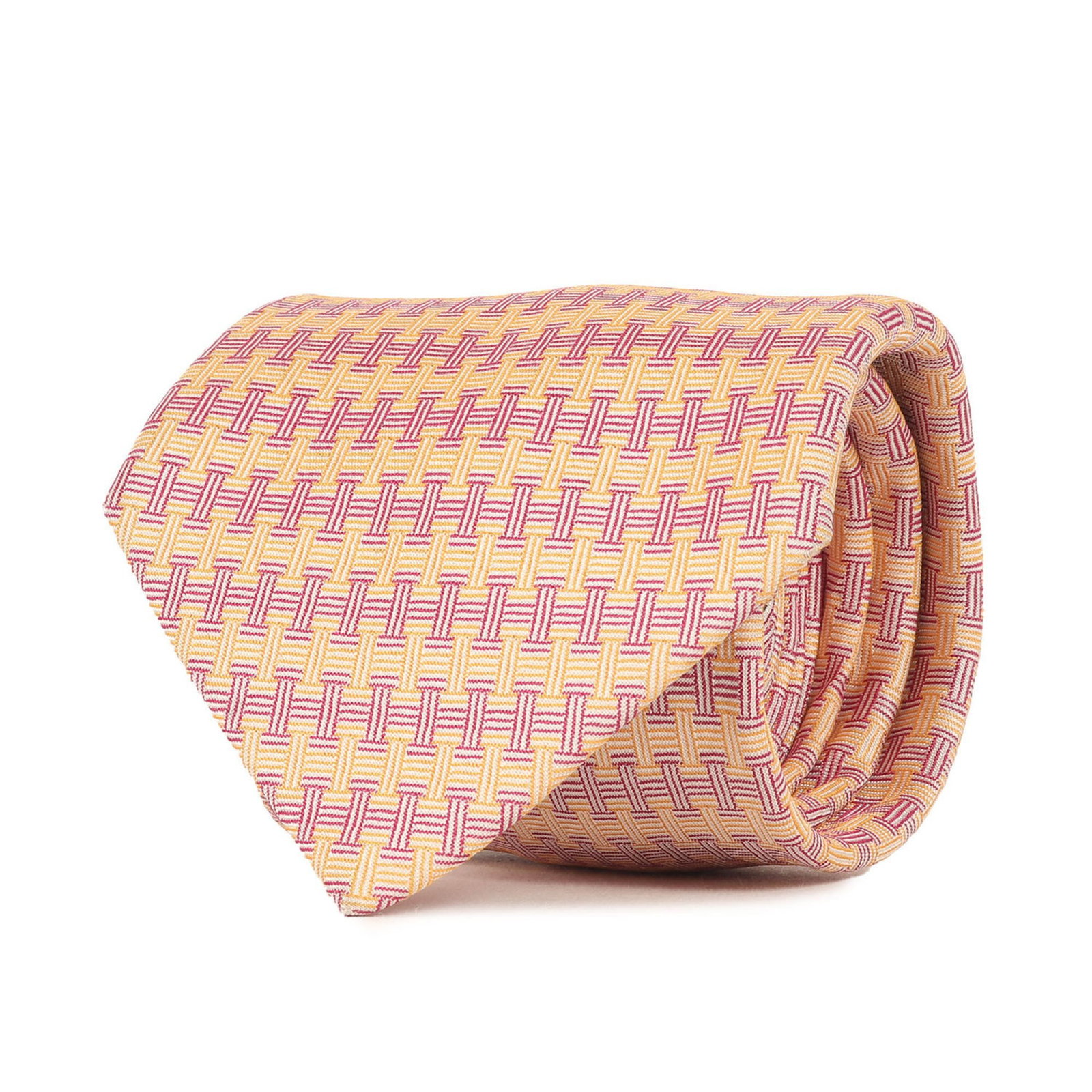 Hermes H-Woven Silk Cravat Tie Orange 164cm for Men: Hermes H-Woven Silk Cravat Tie Orange 164cm for Men Elevate your style with this exquisite Hermes H-Woven Silk Tie in a vibrant orange hue. Crafted from luxurious silk, this tie is designed for men an