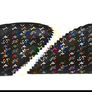 Louis Vuitton Pochette Cosmetic Black Monogram Multicolor Clutch Bag M47355: Louis Vuitton Pochette Cosmetic Black Monogram Multicolor Clutch Bag M47355 This stylish Louis Vuitton Pochette Cosmetic in black features a vibrant Monogram Multicolor pattern, making it a perfect ac