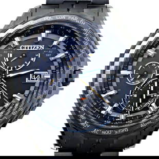 Citizen Attesa AT9097-54E Men's Titanium Watch 42.5mm Black Dial: Citizen Attesa AT9097-54E Men's Titanium Watch 42.5mm Black Dial Experience precision and elegance with the Citizen Attesa Double Direct Flight Men's Watch AT9097-54E. This sophisticated wristwatch fe