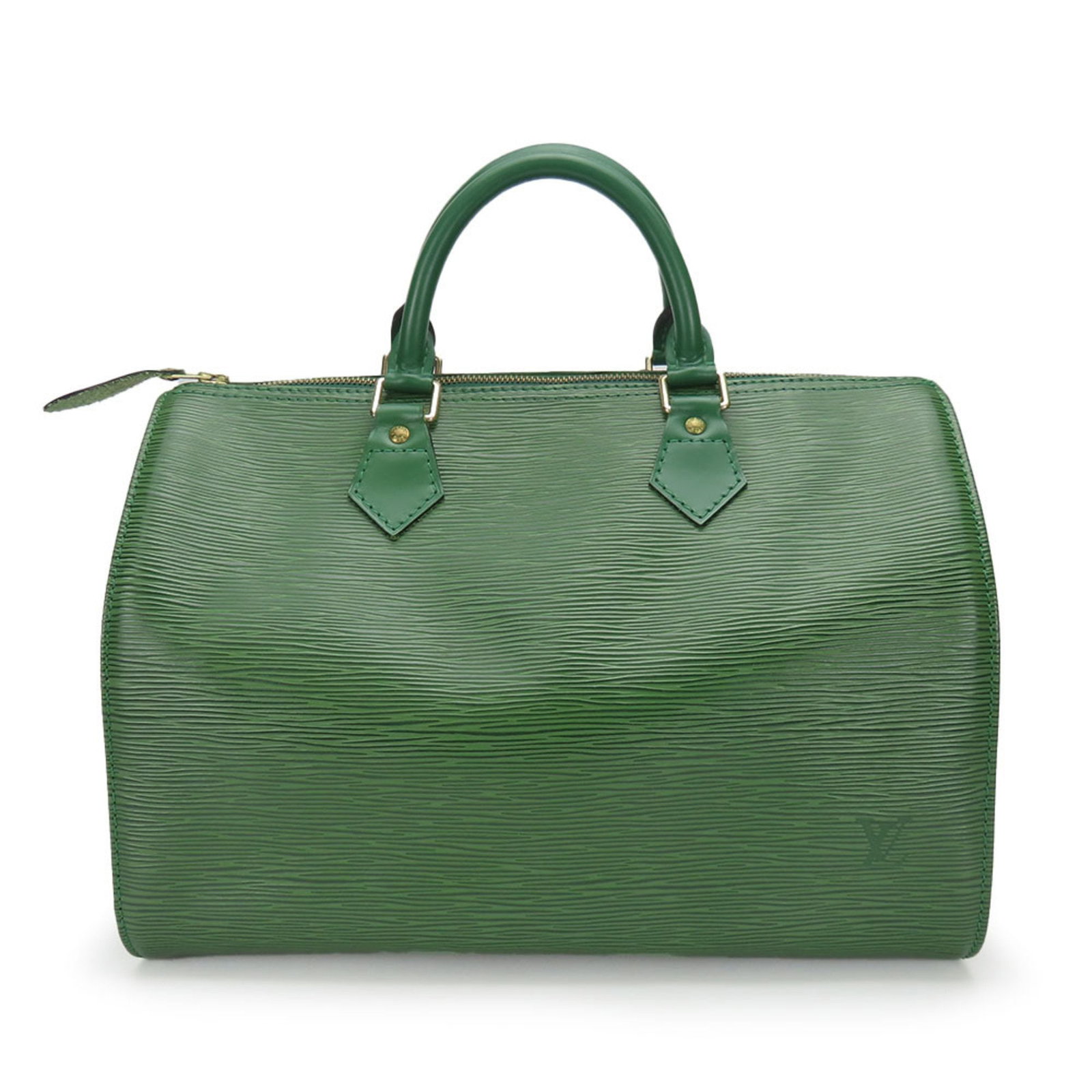Louis Vuitton Epi Leather Boston Bag Borneo Green Women's Handbag: Louis Vuitton Epi Leather Boston Bag Borneo Green Women's Handbag This stylish Louis Vuitton Speedy 30 handbag is crafted from premium Epi leather in a stunning Borneo green hue. Designed as a Boston 