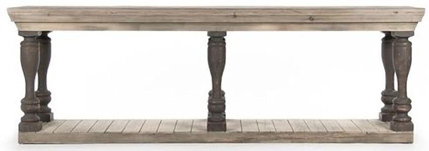 Zentique Bartek Oyster Gray Wood Console Table 31.5H 94.75W 23.5D: Zentique Bartek Oyster Gray Wood Console Table 31.5H 94.75W 23.5D Enhance your living space with this elegant console table, featuring a stunning oyster gray finish. This transitional style piece comb