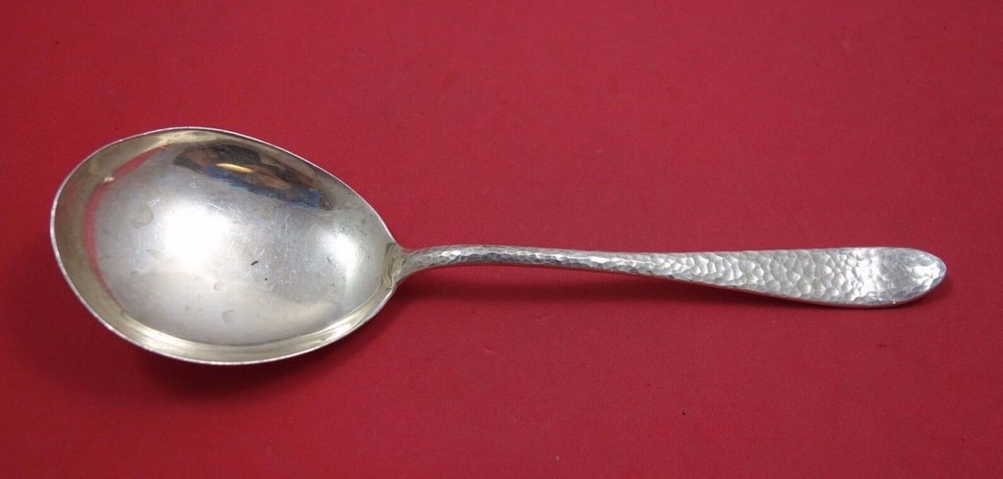 Frank Smith Colonial Hand Hammered Sterling Silver Berry Spoon 9 3/8 inches: Frank Smith Colonial Hand Hammered Sterling Silver Berry Spoon 9 3/8 inches This exquisite berry spoon showcases the craftsmanship of Frank Smith with its Colonial hand-hammered design. Made from high