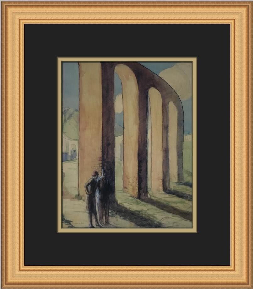 Guy Pene Du Bois Pont Du Jour Custom Framed Print 14 x 13 Art: Guy Pene Du Bois Pont Du Jour Custom Framed Print 14 x 13 Art This custom framed print titled "Pont Du Jour" by artist Guy Pene Du Bois captures the essence of Expressionism and Impressionism. Created